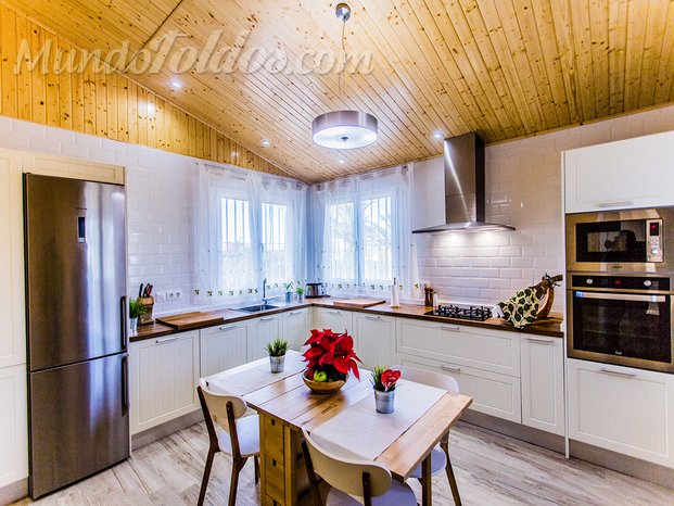 Casa de madera interiores cocina
