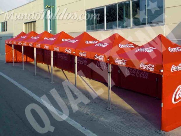 Carpas plegables de 3x3m, carpas rotuladas Coca Cola.jpg